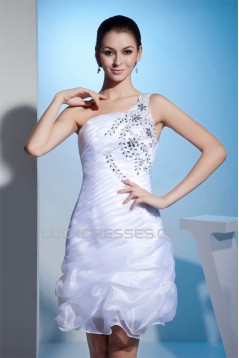 Sheath/Column One-Shoulder Beaded Reception Wedding Dresses 2031504