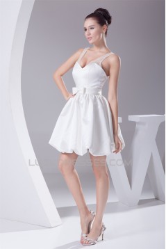 A-Line V-Neck Sleeveless Beaded Short Reception Wedding Dresses 2031516