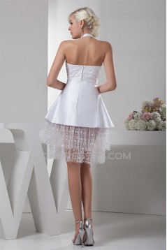 A-Line Halter Sleeveless Short Reception Wedding Dresses 2031520