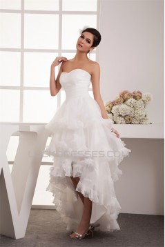 Satin Organza Taffeta A-Line Sweetheart High Low Wedding Dresses 2031529