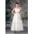 A-Line Sleeveless Strapless Ankle-Length Lace Wedding Dresses 2031547