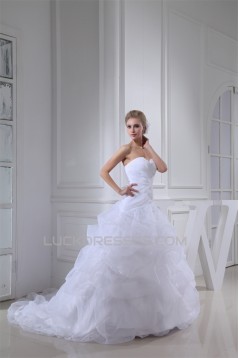 Great Sleeveless Sweetheart Satin Lace Organza Best Wedding Dresses 2030165