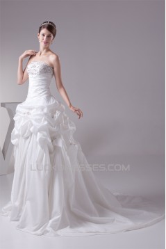 Great Sleeveless Taffeta Sweetheart Princess Wedding Dresses 2030166