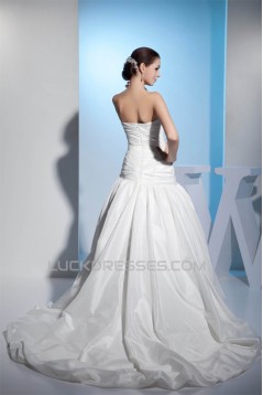 Great Sweetheart Satin Taffeta Netting A-Line Best Wedding Dresses 2030167