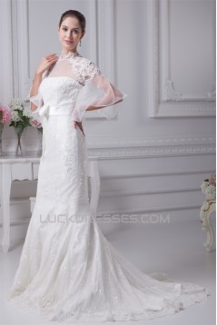 High-Neck Mermaid/Trumpet Half Elbow Sleeve Most Beautiful Wedding Dresses 2030174