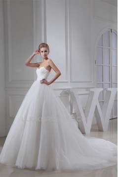 Ball Gown Sweetheart Lace Fine Netting Wedding Dresses 2030184