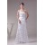 Lace Silk like Satin Sheath/Column Sleeveless Wedding Dresses 2030186