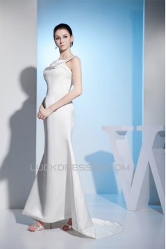 Mermaid/Trumpet Sleeveless Satin Straps Wedding Dresses 2030209