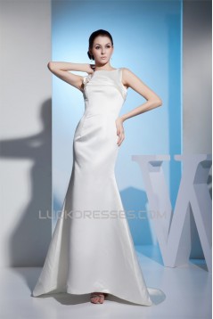 Mermaid/Trumpet Sleeveless Satin Straps Wedding Dresses 2030209