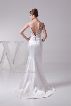 Mermaid/Trumpet Straps Sleeveless Wedding Dresses 2030216