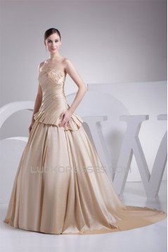 A-Line Strapless Sleeveless Beaded Lace Wedding Dresses 2030224