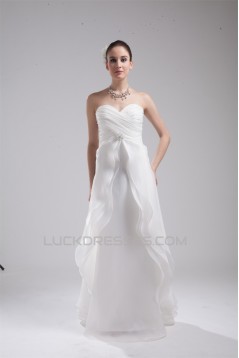 A-Line Organza Elastic Woven Satin Sleeveless Sweet Wedding Dresses 2030247