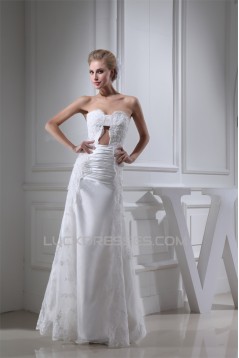 Sheath/Column Lace Organza Soft Sweetheart Wedding Dresses 2030250