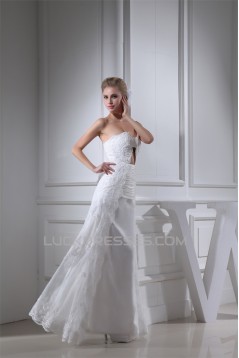 Sheath/Column Lace Organza Soft Sweetheart Wedding Dresses 2030250
