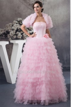 Princess Sleeveless Strapless Beading Floor-Length Wedding Dresses 2030257