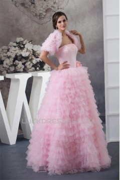 Princess Sleeveless Strapless Beading Floor-Length Wedding Dresses 2030257