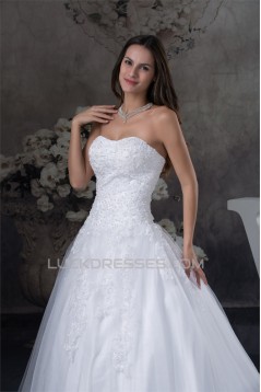 A-Line Strapless Beaded Lace Sleeveless New Arrival Wedding Dresses 2030266