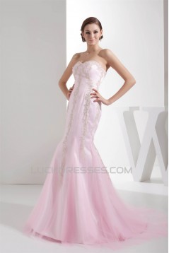 Trumpet/Mermaid Satin Lace Fine Netting Beading Wedding Dresses 2030273