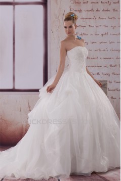 Ball Gown Strapless Beaded Lace Wedding Dresses 2030289