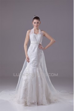 Mermaid/Trumpet Halter Lace Most Beautiful Wedding Dresses 2030290