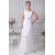 Satin Organza Silk like Satin A-Line Sleeveless Lace Wedding Dresses 2030293