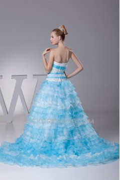 A-Line Strapless Beaded Lace Wedding Dresses with Color 2030295