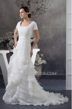 Satin Organza Square Princess Sleeveless Most Beautiful Wedding Dresses 2030297