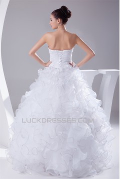 Satin Organza Strapless Sleeveless Ball Gown New Arrival Wedding Dresses 2030298