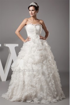 Satin Organza Sweetheart Sleeveless Ball Gown New Arrival Wedding Dresses 2030301