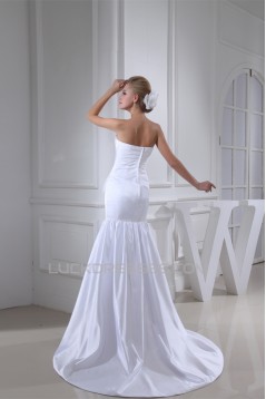 Mermaid/Trumpet Satin Sleeveless Strapless Wedding Dresses 2030305
