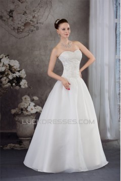 A-Line Sweetheart Sleeveless Embellished Wedding Dresses 2030309
