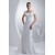Mermaid/Trumpet Scoop Chiffon Silk like Satin Beaded Wedding Dresses 2030312