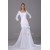 Mermaid/Trumpet 3/4 Length Sleeve Scoop Satin Wedding Dresses 2030315