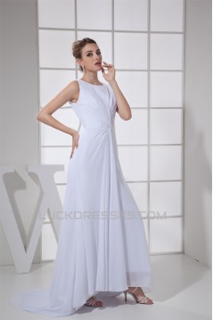 Sheath/Column Sleeveless Chiffon Scoop Wedding Dresses 2030316