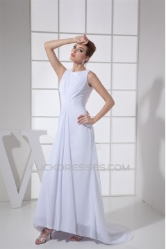 Sheath/Column Sleeveless Chiffon Scoop Wedding Dresses 2030316