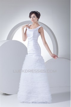 Trumpet/Mermaid Silk like Satin Netting Square Wedding Dresses 2030327