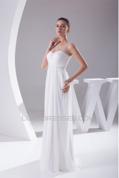 Sheath/Column Straps Sleeveless Beaded Most Beautiful Wedding Dresses 2030335