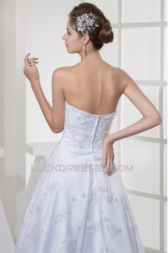 A-Line Strapless Satin Lace Fine Netting Short Sleeve Wedding Dresses 2030339