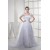 A-Line Strapless Satin Lace Fine Netting Short Sleeve Wedding Dresses 2030339