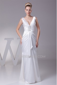 Sheath/Column V-Neck Sleeveless Wedding Dresses 2030340
