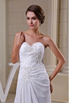 Sheath/Column New Arrival Chiffon Lace Beaded Wedding Dresses 2030343