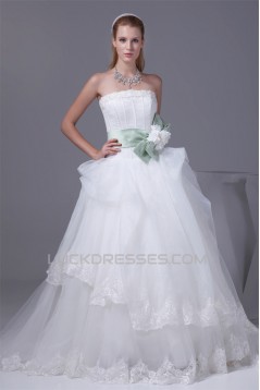 Ball Gown Strapless Sleeveless Satin Organza Nettting New Arrival Wedding Dresses 2030359