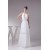A-Line Chiffon Silk like Satin Halter Beaded Sweet Wedding Dresses 2030363