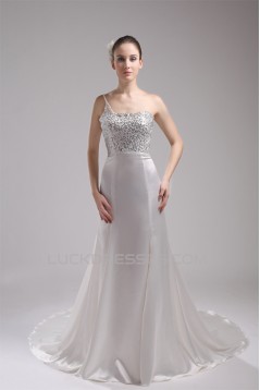 Sleeveless Mermaid/Trumpet One-Shoulder Reception Wedding Dresses 2030373