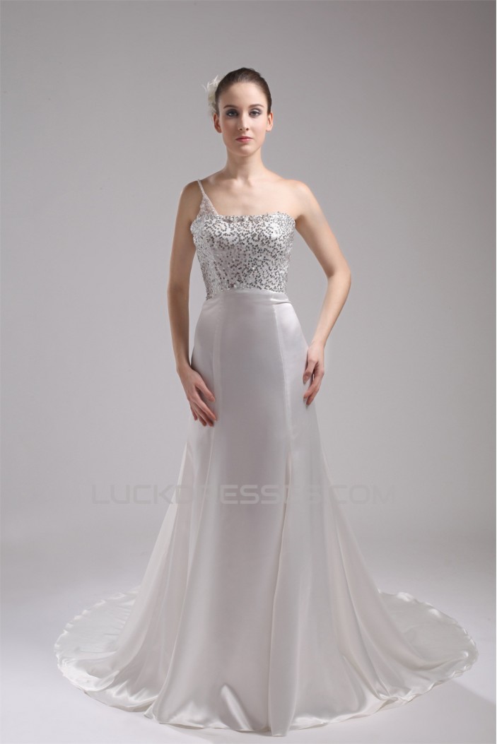 Sleeveless Mermaid/Trumpet One-Shoulder Reception Wedding Dresses 2030373