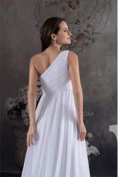 A-Line Chiffon Sleeveless One-Shoulder Wedding Dresses Maternity Wedding Dresses 2030377