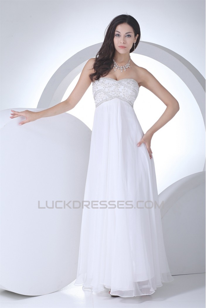 A-Line Soft Sweetheart Beaded Chiffon Wedding Dresses Maternity Wedding Dresses 2030383