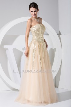 A-Line Sweetheart Sleeveless Satin Fine Netting Sequined Material Wedding Dresses 2030385