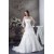A-Line Strapless Sleeveless Satin Lace Organza Wedding Dresses 2030389