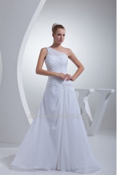 Sleeveless Sheath/Column Chiffon Silk like Satin Best Wedding Dresses 2030399